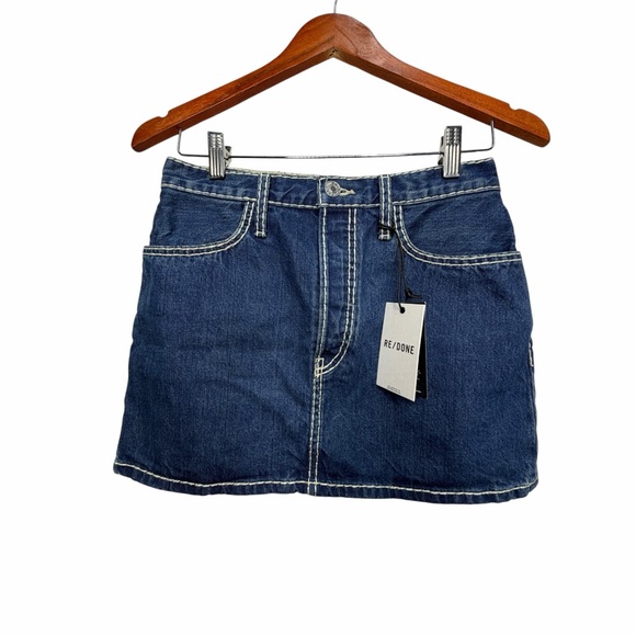 Re/Done 90’sMini Denim Skirt size 25 NWT